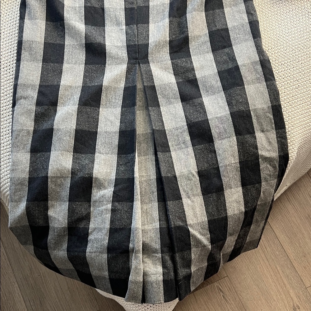Rogan for Target Plaid Midi Dress Black Gray Buffalo Check Elbow Sleeve Medium - Picture 9 of 15
